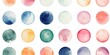 A collection of colorful watercolor circles on a white background. Perfect for various design projects