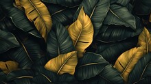 Close Up Of Green And Yellow Leaves, Suitable For Nature Backgrounds