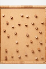 Poster - Wooden buttons displayed on a cork board, perfect for craft projects