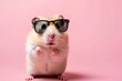 Sunnies Hamster: Stylish Sunglasses, AI Generative
