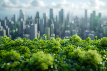 Wall Mural - Architects of sustainable city planning, integrating renewable energy sources, green spaces, and eco-friendly infrastructure for urban development.  Generative Ai.