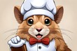 © Alena Yakusheva - cute hamster wearing a chef's hat, created with generative ai technology. High quality photo