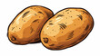 Cartoon potato freehand draw cartoon vector illustration