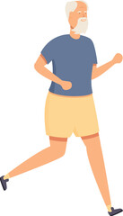 Wall Mural - Adult morning running icon cartoon vector. Workout jogging. Fitness health