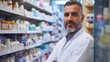 Portrait of smiling male pharmacist in a drug store