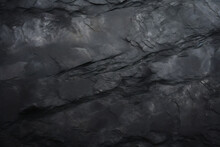 Abstract Dark Grey Textured Rock Formation. Geology And Natural Patterns Concept