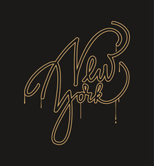 Wall Mural - New York City graffiti style hand drawn lettering. Street art design.