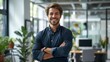 © Marco - Well-groomed handsome man looking at the camera in a new, modern office with good lighting in high resolution and quality