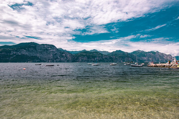 Poster - Lago di Garda and Alps around it - Italy