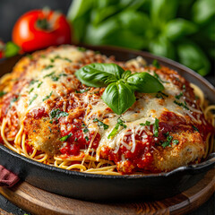 Wall Mural - template of chicken parmesan, photo