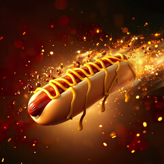 Wall Mural - template of hot dog, food