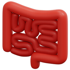 Sticker - intestine 3d render icon illustration