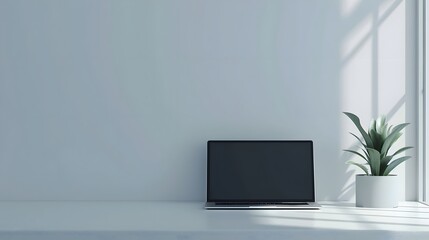 Wall Mural - Modern personal computer with blank white screen, keyboard, mobile phone and office accessories on desk at workplace of graphic designer, blogger. Electronic devices, technology and creativity