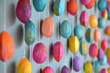 Wall Mural - A Symphony of Colors: The Vibrant Easter Egg Garland That Transforms Any Space Into a Festive Spring Wonderland