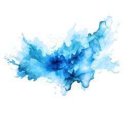 Wall Mural - Blue watercolor. big spot. Bright blue paint stains on a white background. blue design on white background.