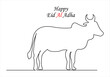 © Moshiur - Continuous one line drawing of eid al adha out line vector art illustration