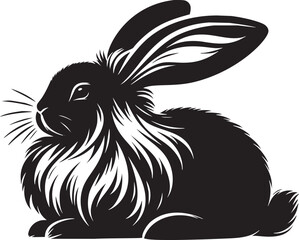 Wall Mural - Fluffy Bunny in Monochrome Art