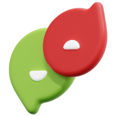 Sticker - speech 3d render icon illustration