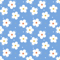 Wall Mural - Seamless pattern with hand drawn flower. Background for textile, wrapping paper, fashion, illustration.