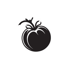 Tomato icon black natural food vector design illustration.