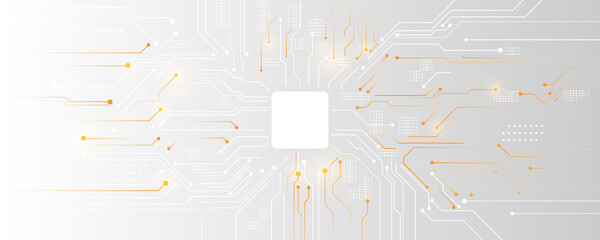 Wall Mural - technology background image, circuit board, network, communication, processing chip, banner design, 