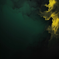 Wall Mural - abstract background with yellow smoke on a dark green background. Green, yellow or orange colors, Space for text or image