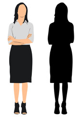 Wall Mural - vector isolated businesswoman silhouette