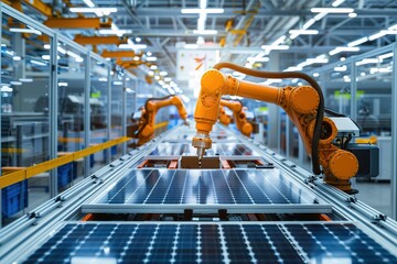 Panels Being Assembled in an Automated Manufacturing Facility