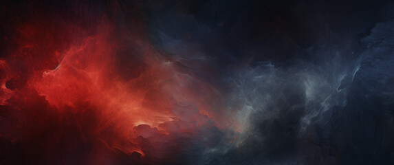 Wall Mural - Red and blue nebula in space. Abstract space background. Red, blue and black colors, Space for text or image