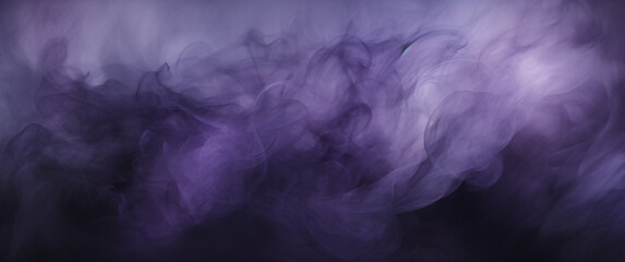 Wall Mural - Purple smoke on a black background. Abstract background for design. Violet, purple and pink colors, Space for text or image