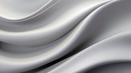 Wall Mural - Abstract background with metallic wavy folds of white cloth. Silver, white, metallic colors, Space for text or image