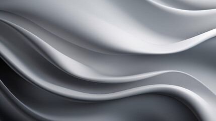 Wall Mural - Abstract silver background with smooth wavy lines. Silver, white, metallic colors, Space for text or image