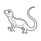 Fototapeta Dinusie - Lizard illustration coloring page for kids