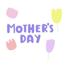 Wall Mural - Mother's day. Flat design. Vector hand drawn illustration
