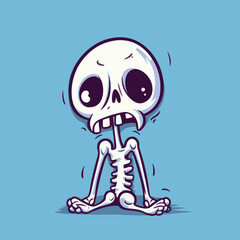 Poster - Whimsical Skeleton A Playful Yet Emotional Illustration