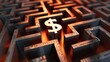 © Justlight - A maze with a dollar sign at the end illustrating the complex and potentially financially valuable process of navigating legal protection for personal intellectual property.