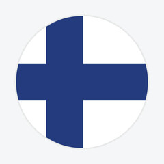 Wall Mural - Finland national flag vector icon design. Finland circle flag. Round of Finland flag.
