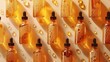 Amber Serum Bottles Arranged Neatly with Shadows