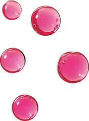 Sticker - Pink water drop floating in the air isolated on transparent background. PNG