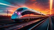 High-speed rail network, connecting cities, efficient and fast travel, modern transportation marvel
