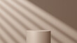© CreatifyStudio - 3d display product brown minimal scene with geometric podium platform. cylinder background 3d rendering with podium. stand for cosmetic products.