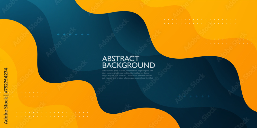 Image vectorielle Stock Dark blue background with orange geometric wave ...