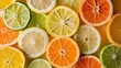 Citrus fruit slices. Tangerines, orange, juice, vitamin C, allergy, tangerine, lemon, grapefruit, lemonade, aroma, tropics. Generated by AI