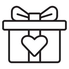 Poster - gift box icon black outline