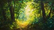 © Кирилл Макаров - Autumn forest landscape. Foliage, harvest, mushrooms, yellow, red, fallen leaves, fog, coolness, rain, smell, pine cones, animals. Generated by AI