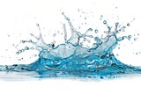 Fototapeta Łazienka - Dynamic water splash on a white background. AI generative
