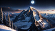 Picture a majestic mountain peak bathed in the silvery light of a full moon. The snow-covered slopes sparkle like diamonds, and the crisp mountain air is invigorating. In the quietude of the night, di