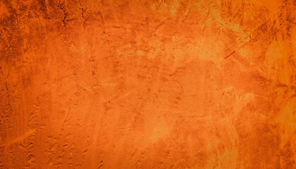 Wall Mural - Abstract orange background texture rare vintage cement wall.