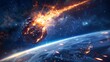 Explosive Meteor Shower A Stellar Splash in the Sky Generative AI
