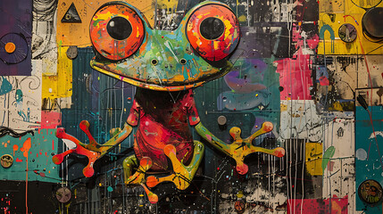 Sticker - painting of a frog